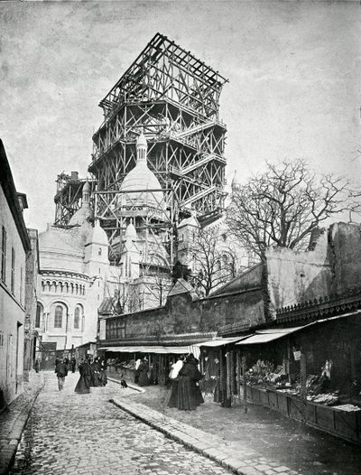 The Construction of the Sacre Coeur in Montmartre by French Photographer